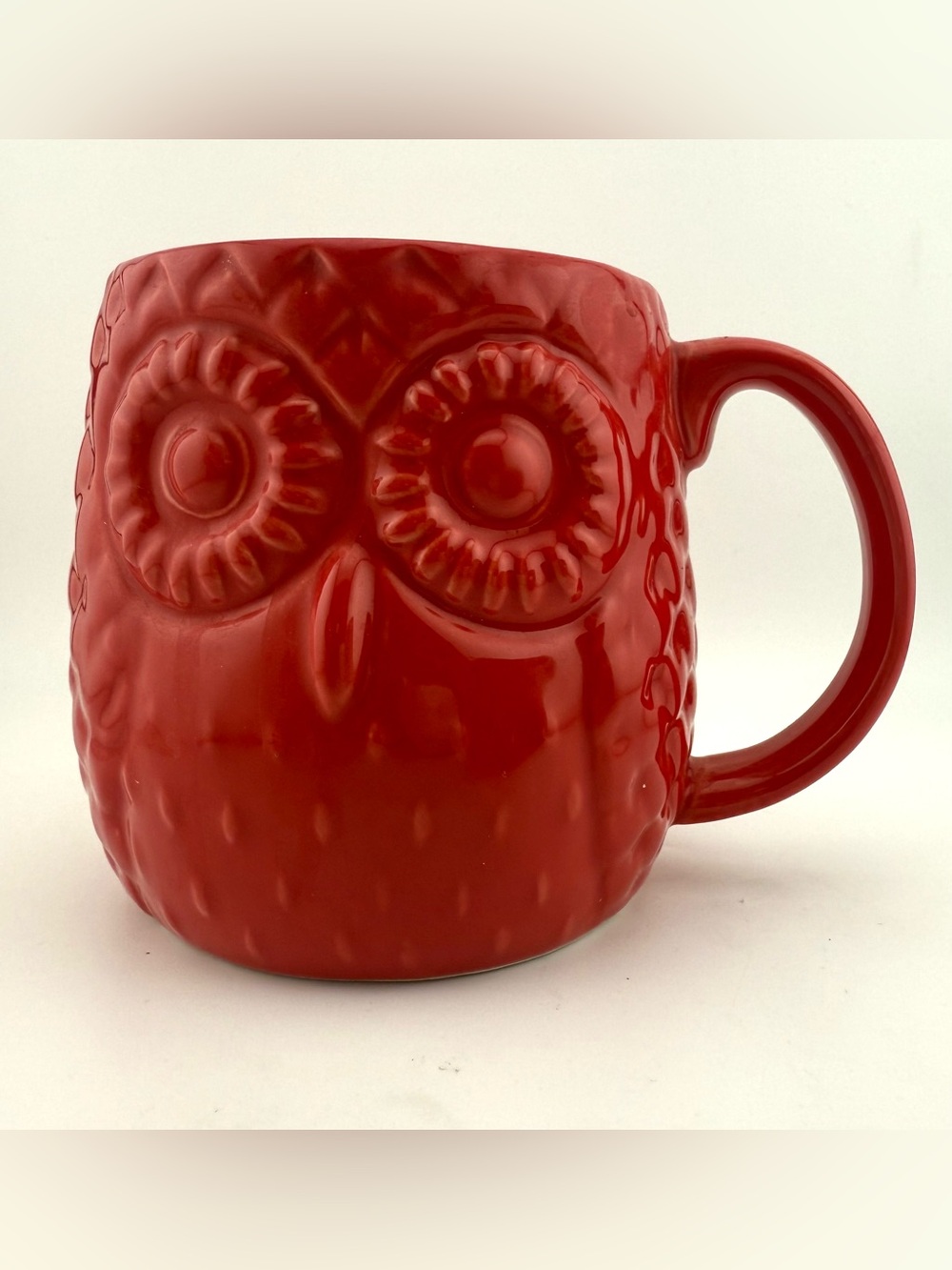 Home Essentials Owl Mug. Red. 20oz